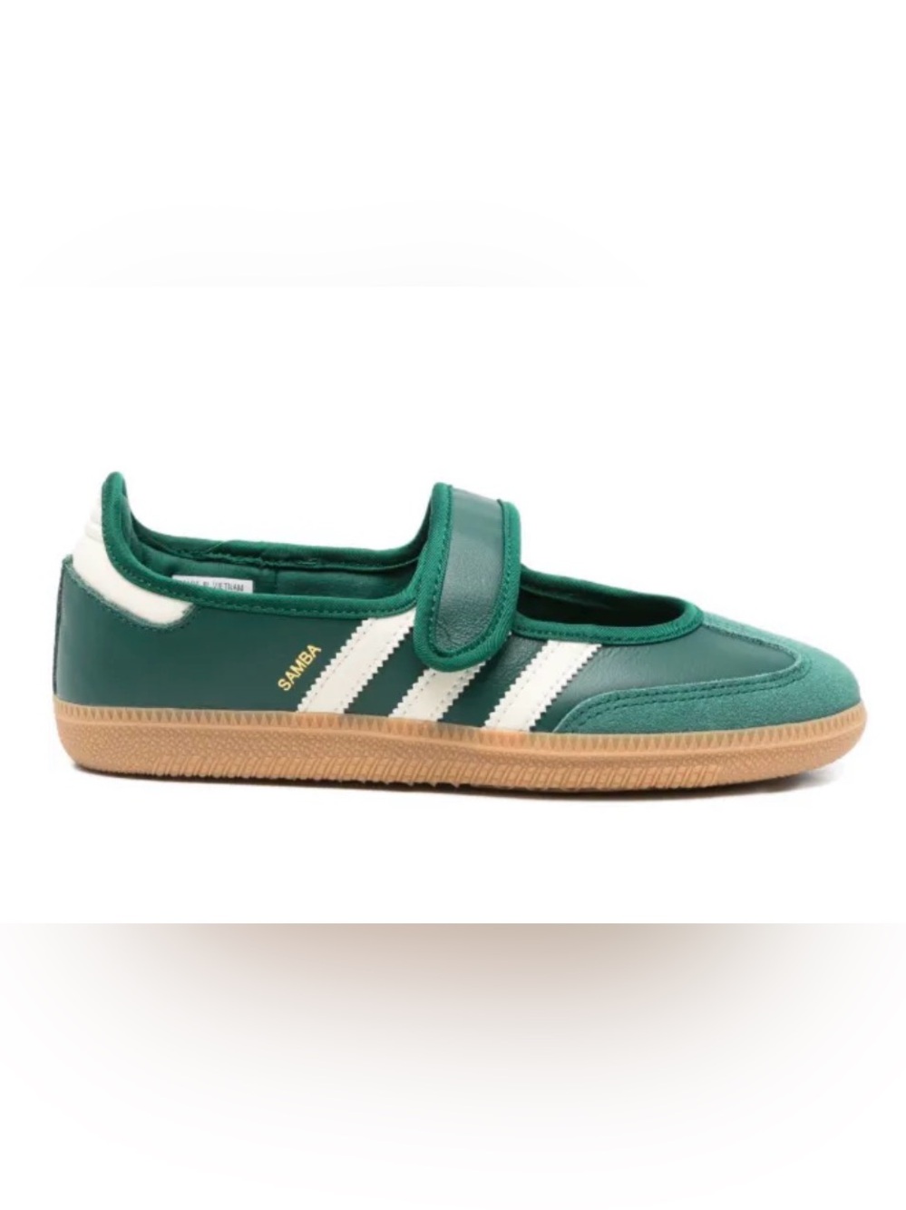 adidas Green Slip-On Mary Jane Sneakers with White Stripes
